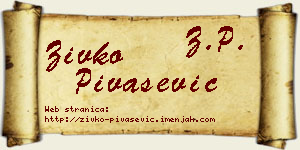 Živko Pivašević vizit kartica